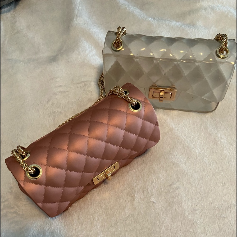 Pink and Clear Cross clutch OR Crossbody Bag